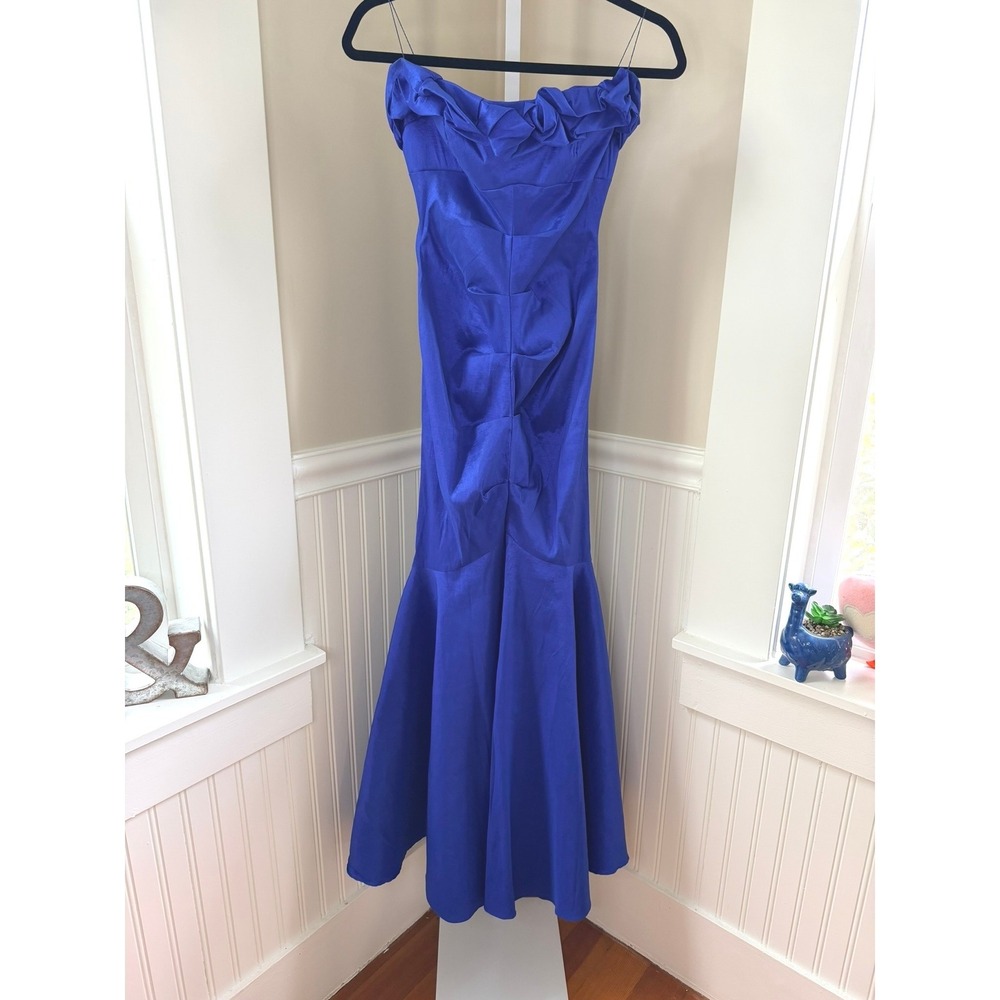 Jump Apparel Ruffle Strapless Mermaid Gown Ruched Formal Dress Royal Blue 5/6